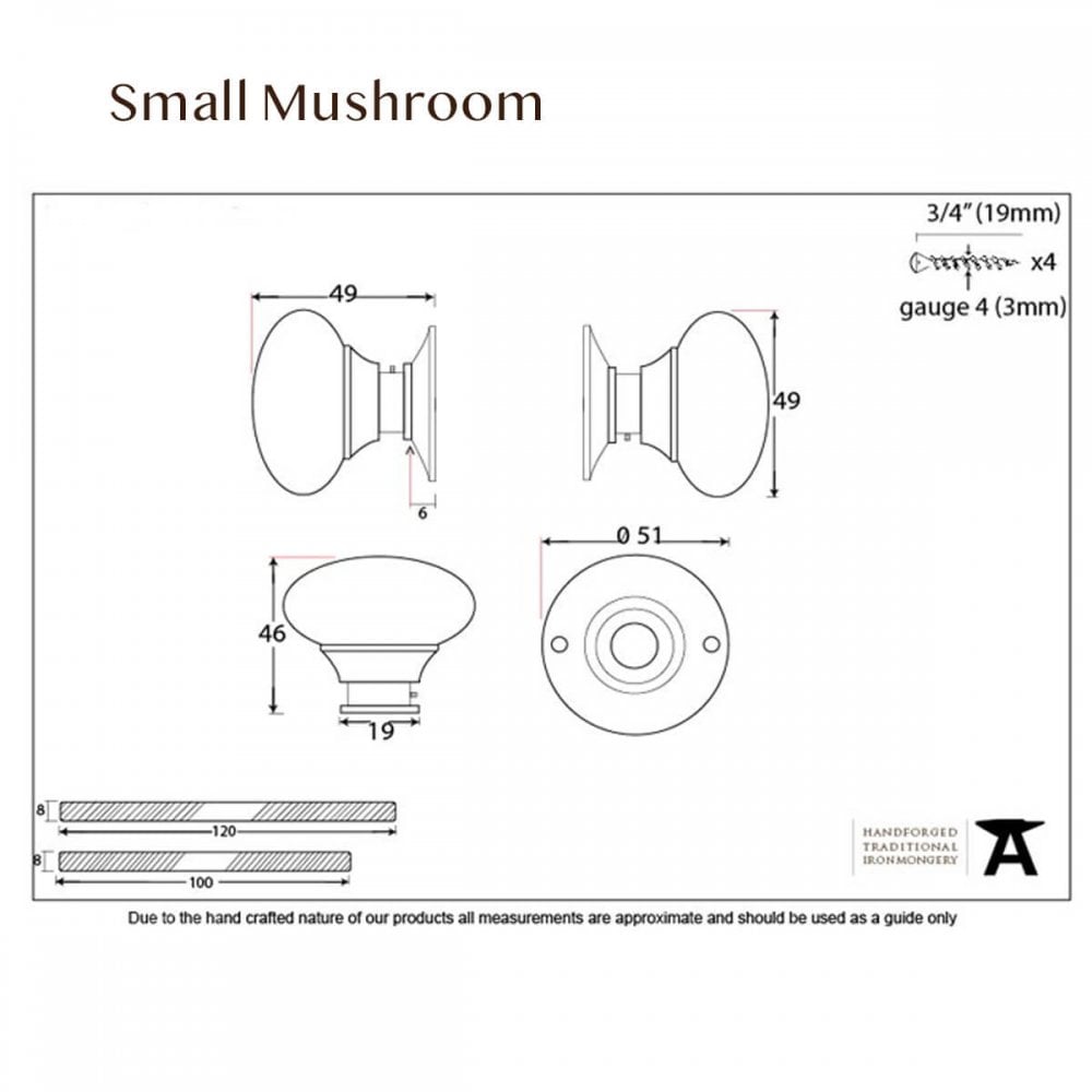 Polished Chrome Mushroom Door Knobs