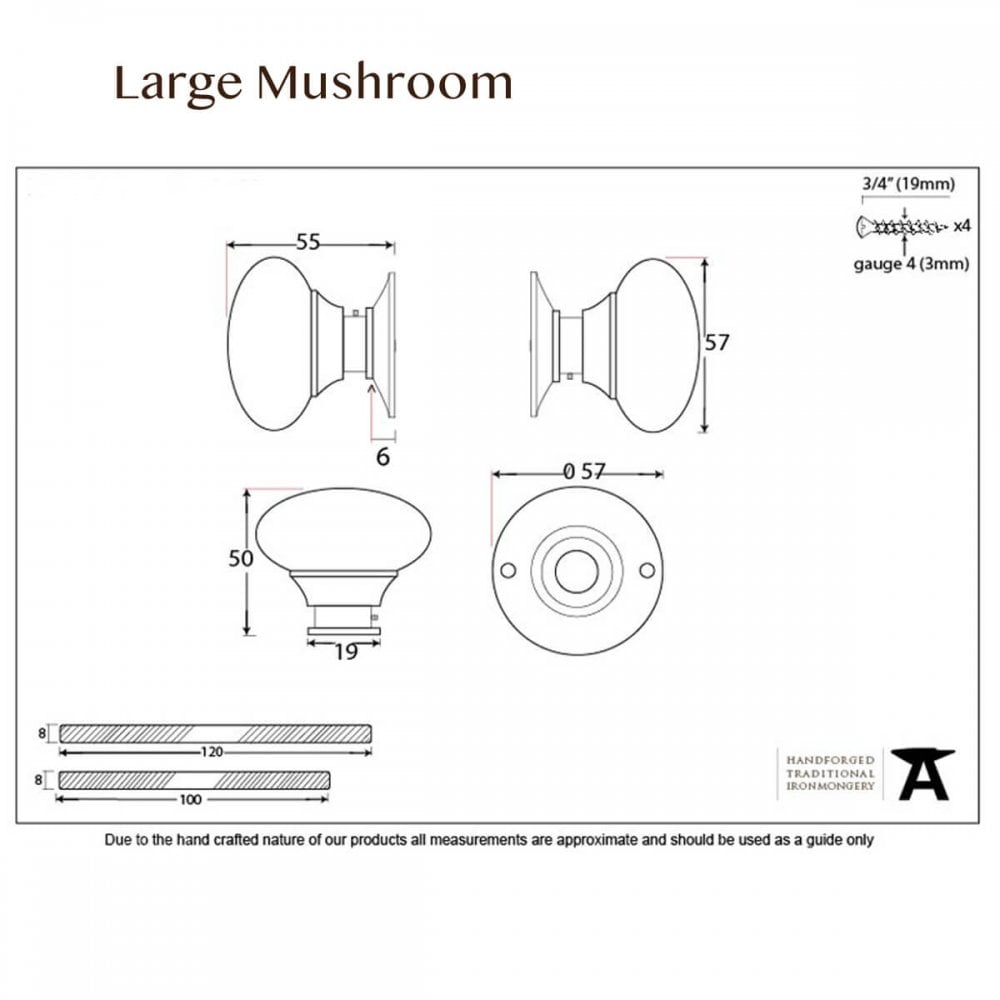 Polished Chrome Mushroom Door Knobs