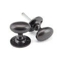 Aged Bronze Oval Mortice or Rim Knob Set