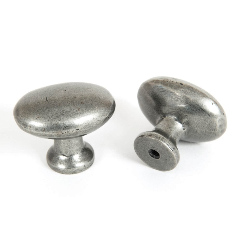 Black or Pewter Oval Cupboard Knobs