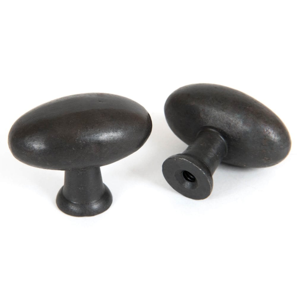 Black or Pewter Oval Cupboard Knobs