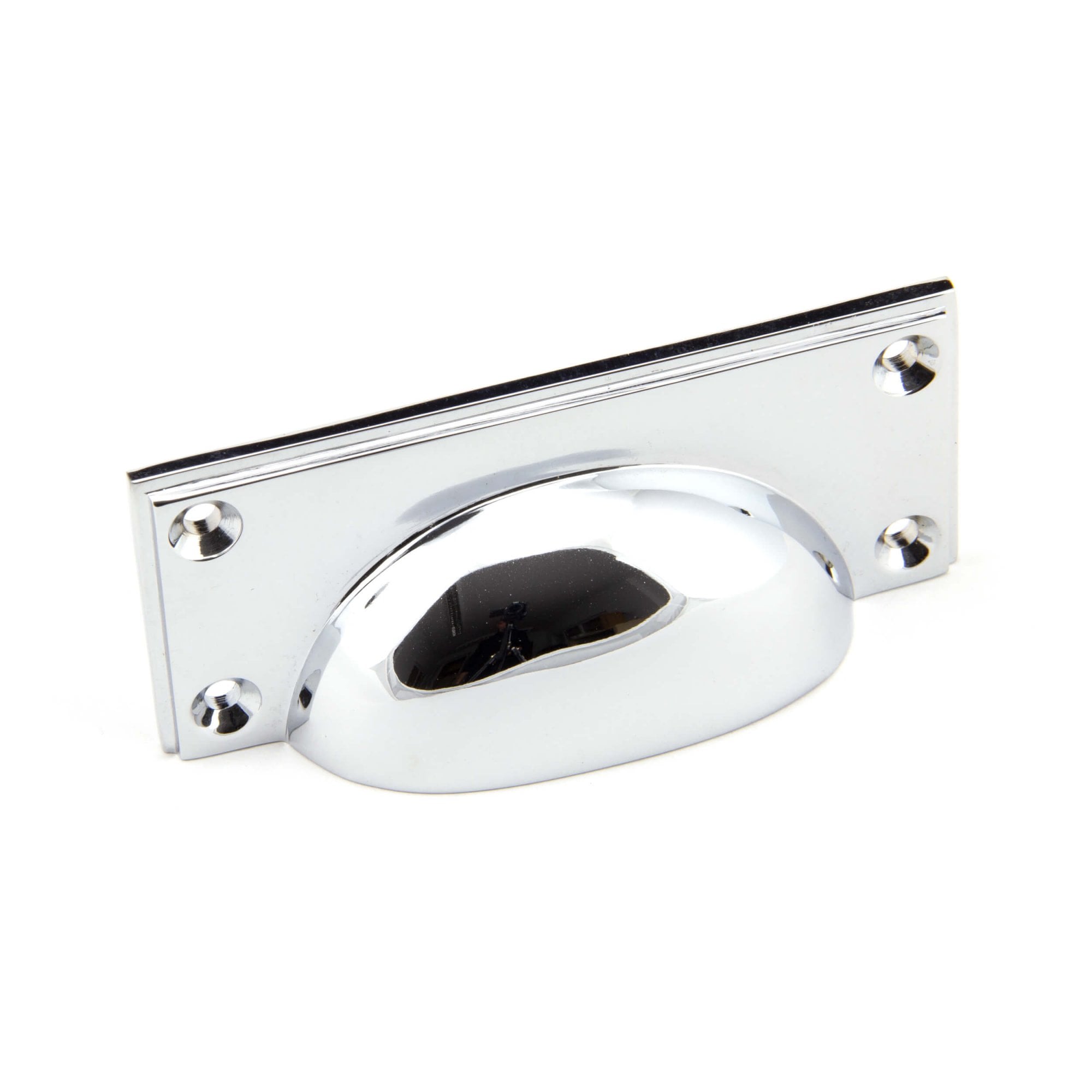 Polished Chrome Deco Drawer Pull
