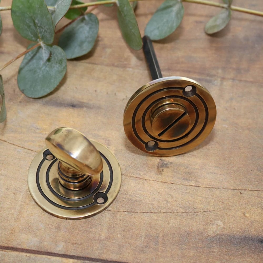 Round Bathroom Thumbturn - Brass