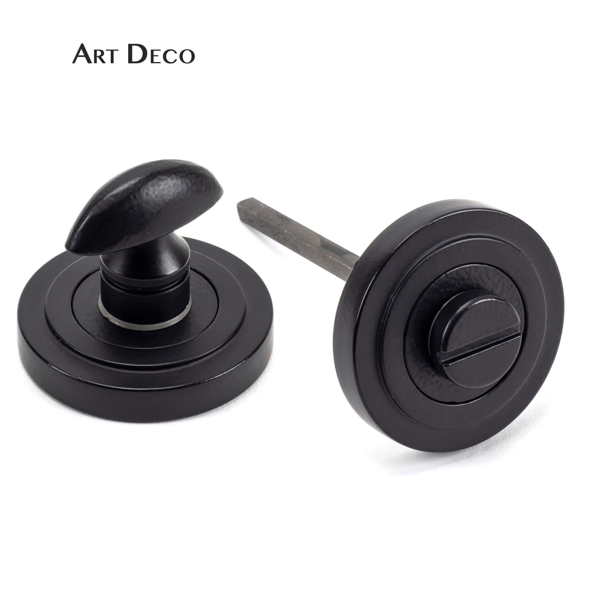 Matt Black Round Thumbturn Set
