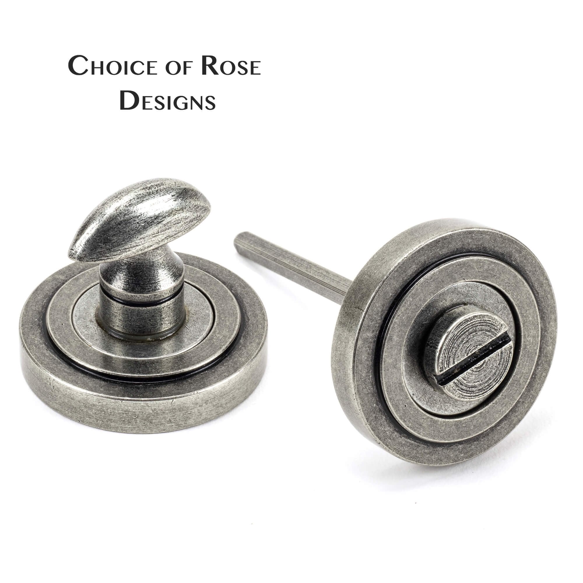 Pewter Concealed Round Thumbturn Set