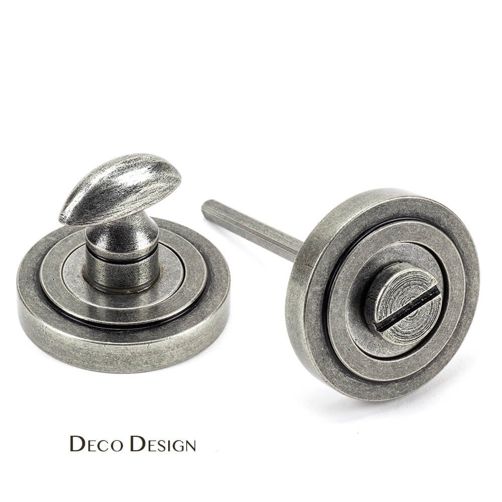 Pewter Concealed Round Thumbturn Set