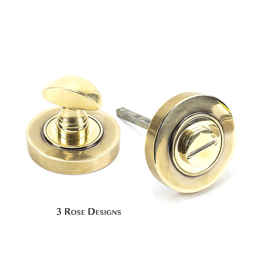 Aged Brass Round Thumbturn Set