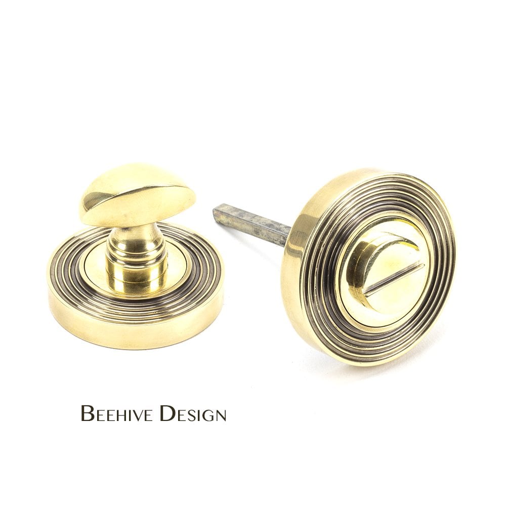 Aged Brass Round Thumbturn Set