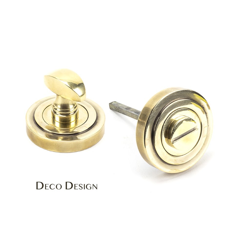 Aged Brass Round Thumbturn Set