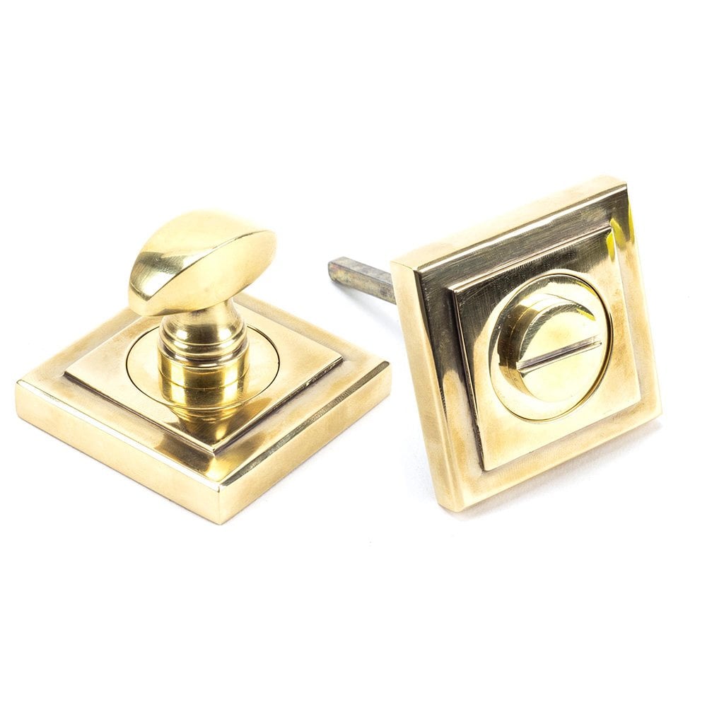 Aged Brass Square Thumbturn Set