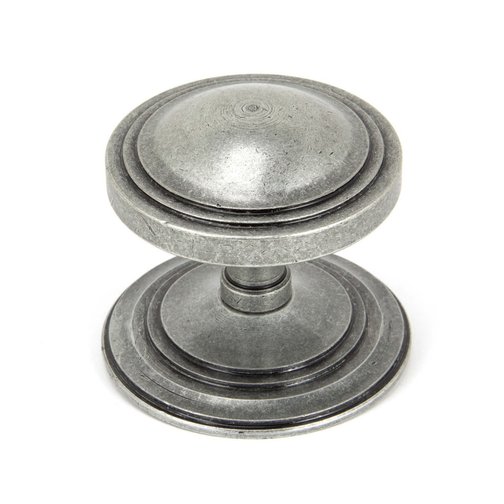 Deco Centre Door Knob Pewter