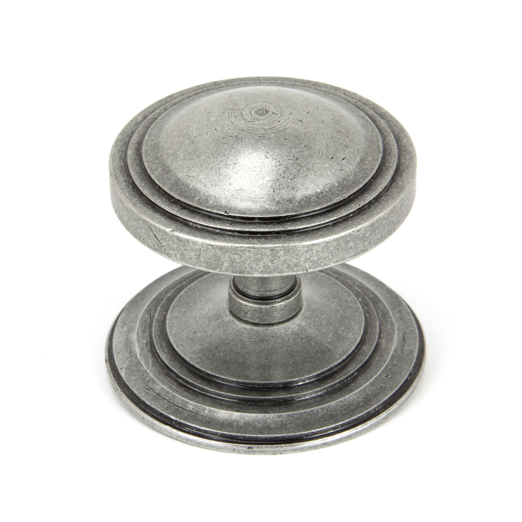 Deco Centre Door Knob Pewter