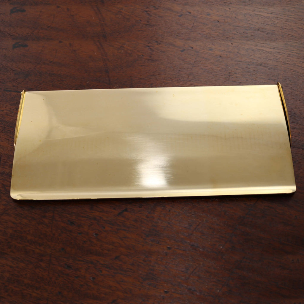 Period Aged Brass Letter Plate and Cover