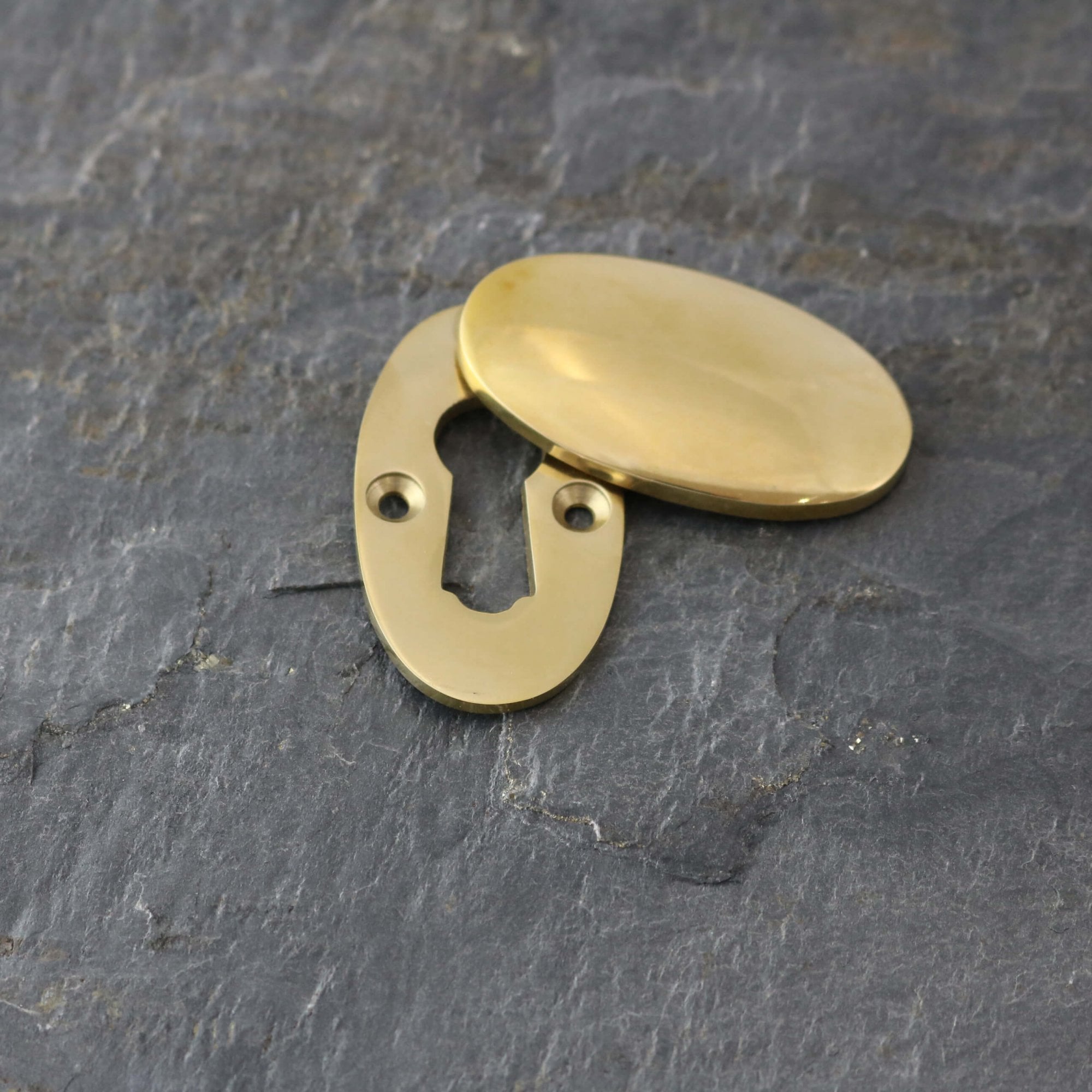 Polished Brass Period Oval Escutcheons
