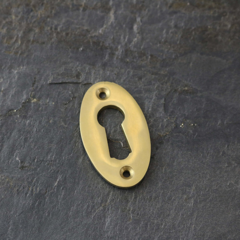 Polished Brass Period Oval Escutcheons
