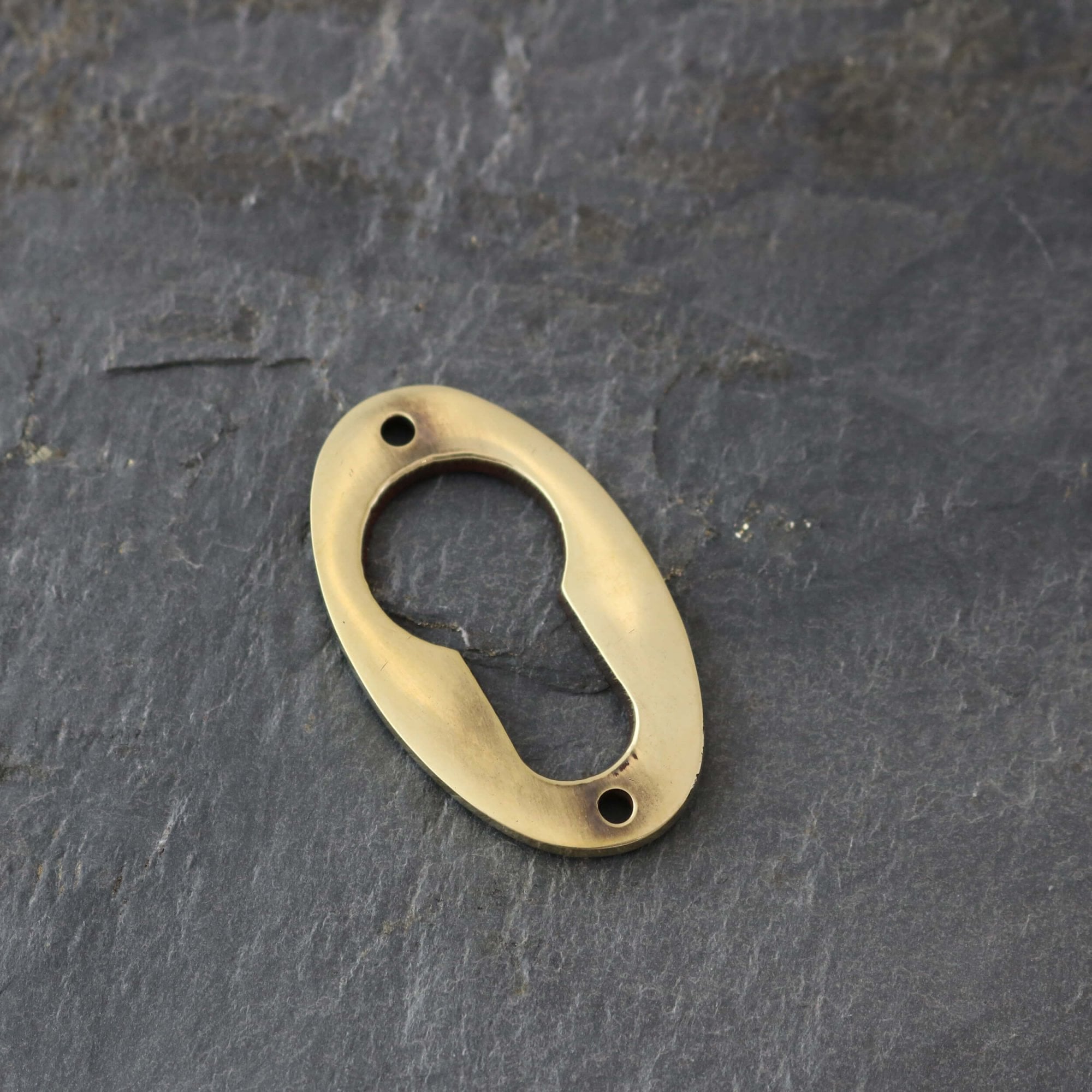 Aged Brass Period Oval Escutcheons