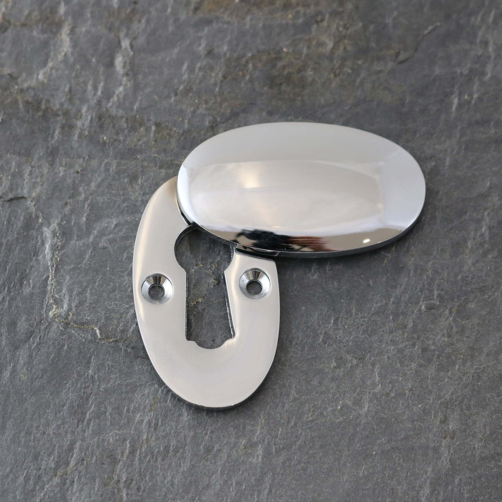 Polished Chrome Period Oval Escutcheons