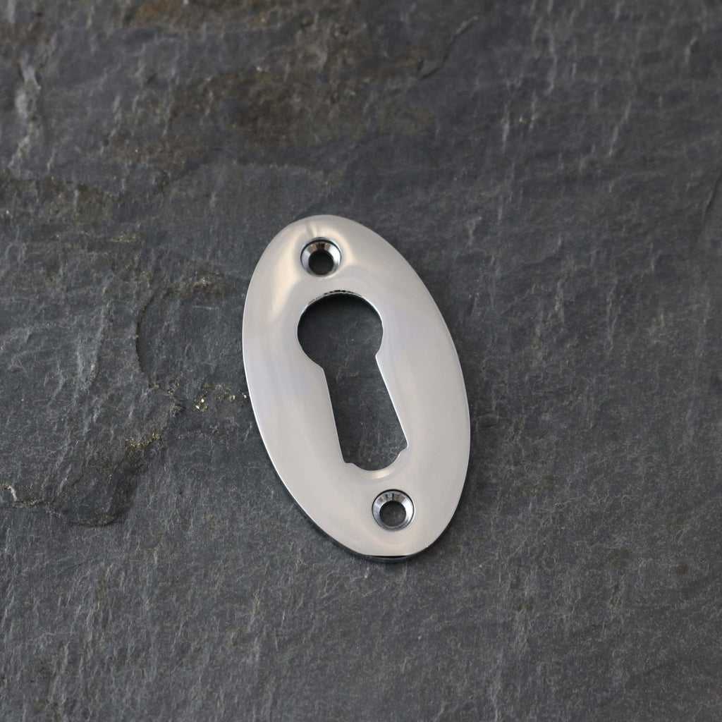 Polished Chrome Period Oval Escutcheons