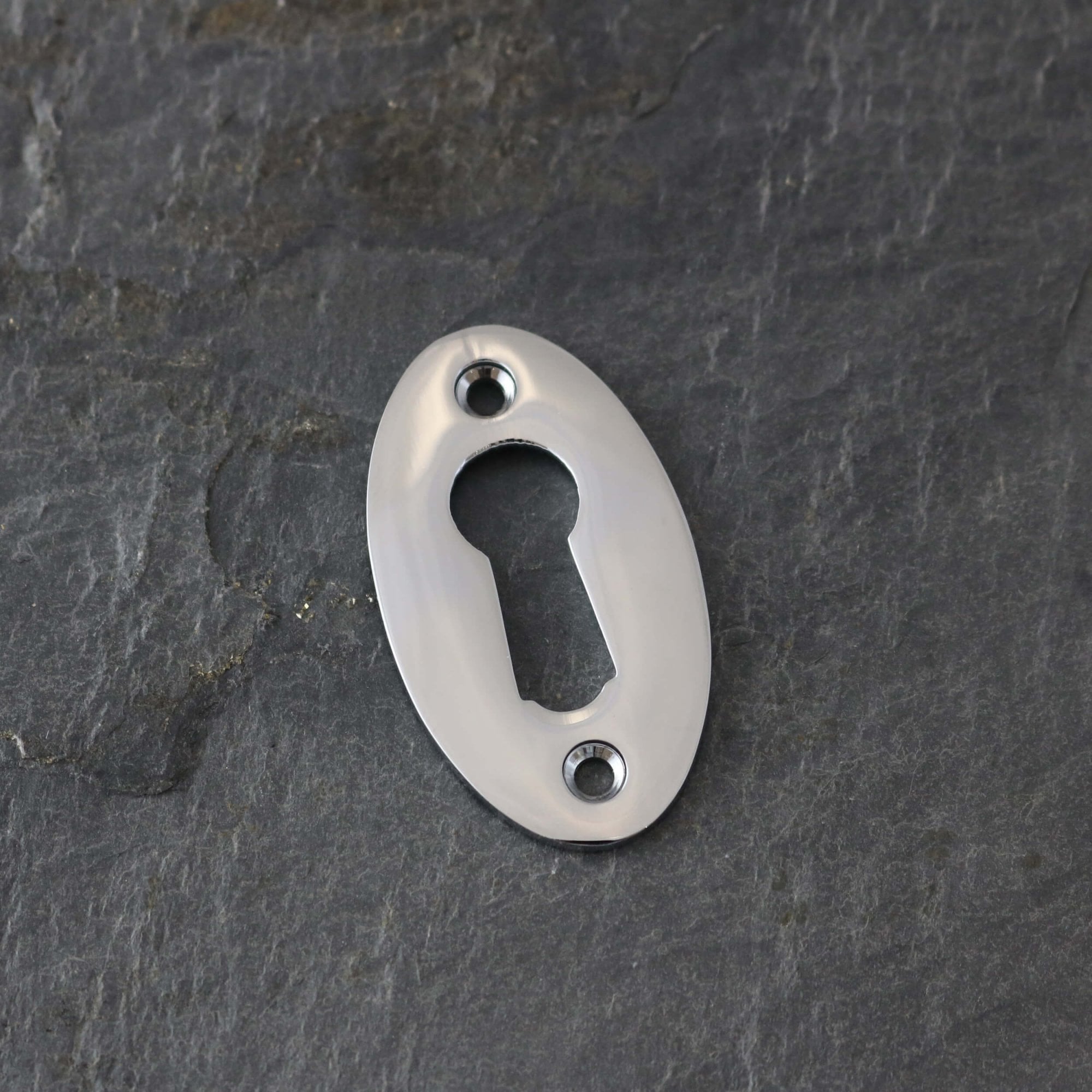 Polished Chrome Period Oval Escutcheons