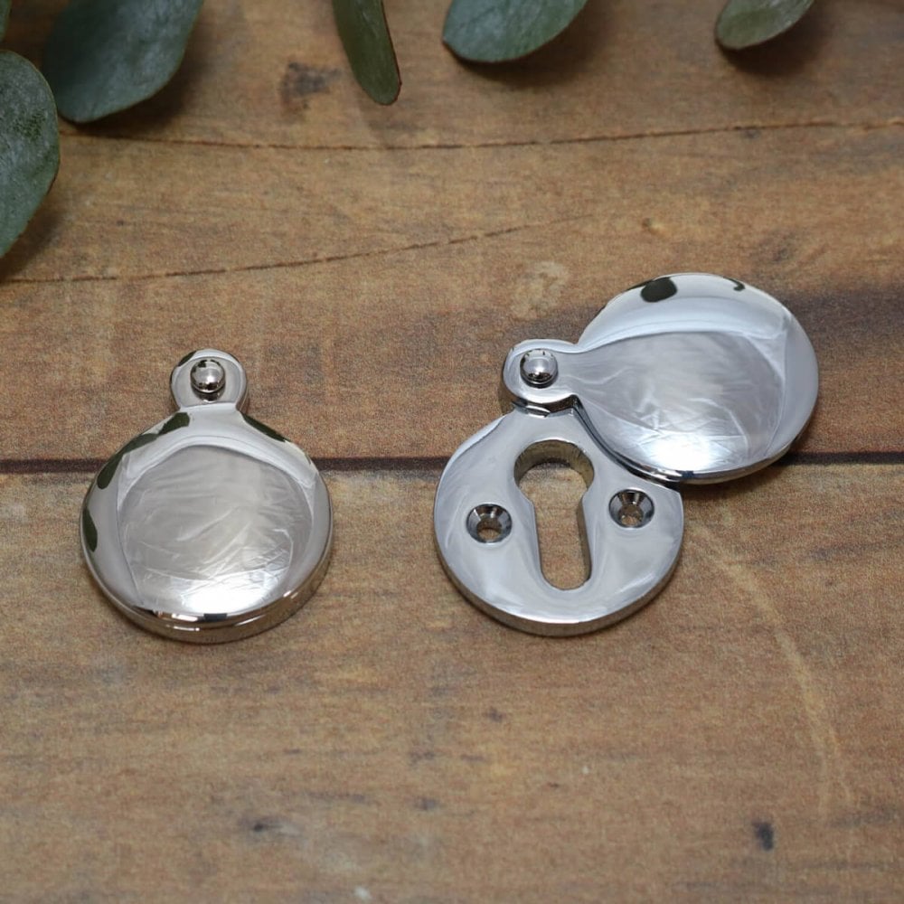 Polished Nickel or Chrome Round Covered Escutcheon