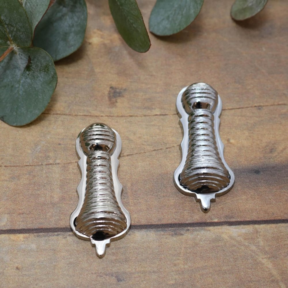 Polished Nickel or Chrome Shaped Beehive Escutcheon