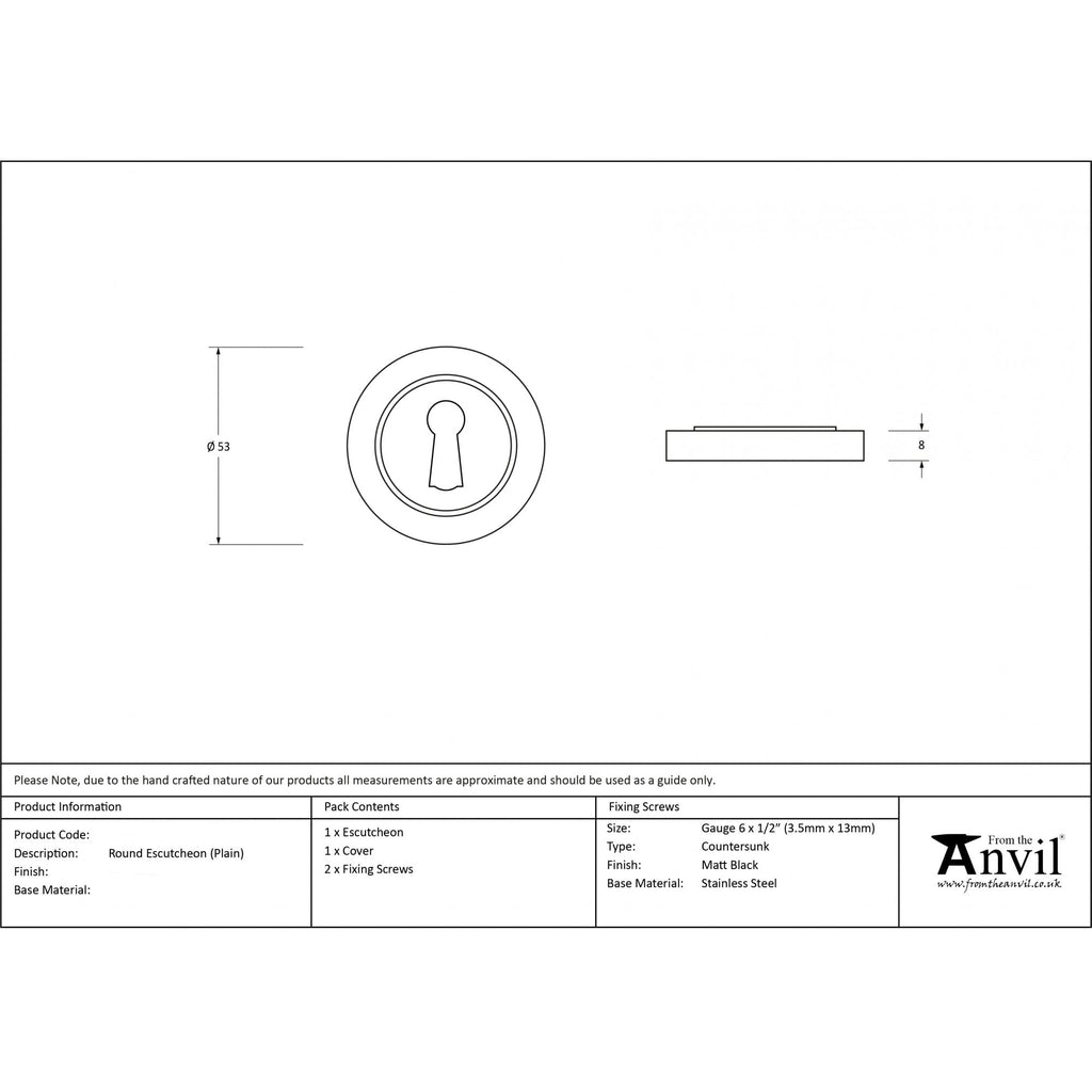 Pewter Concealed Round Escutcheon