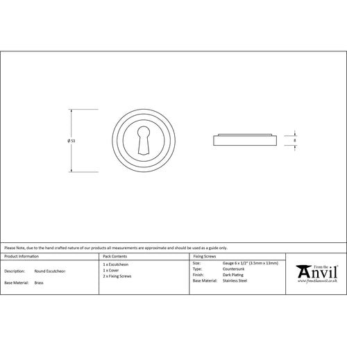 Aged Brass Round Open Escutcheon