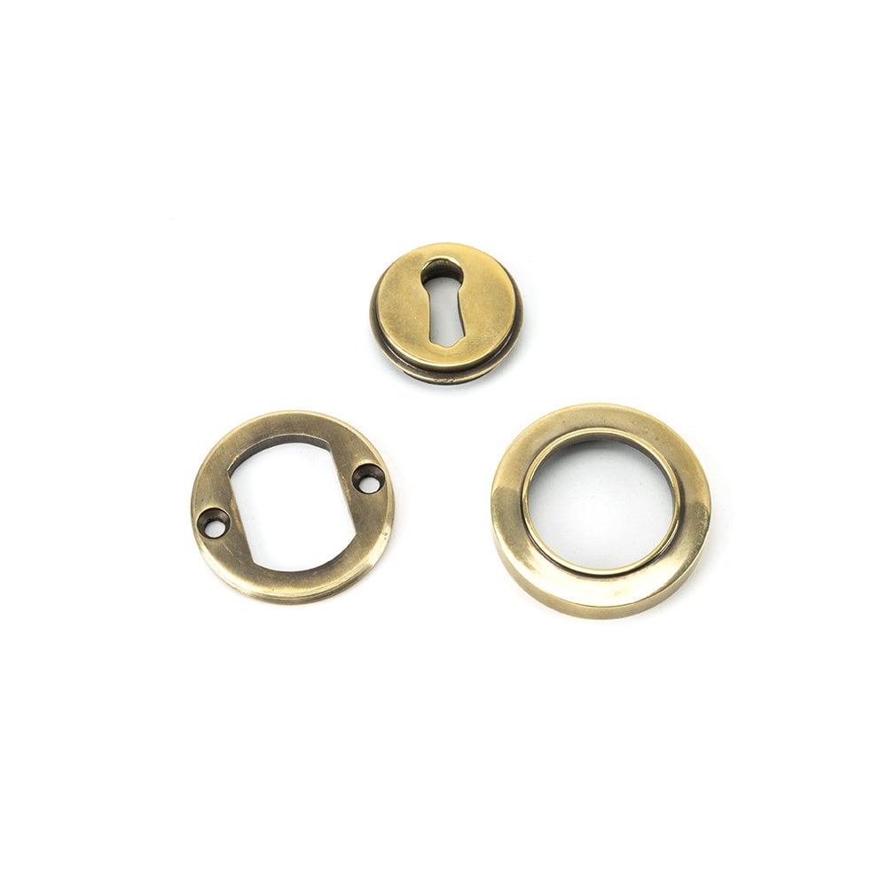 Aged Brass Round Open Escutcheon