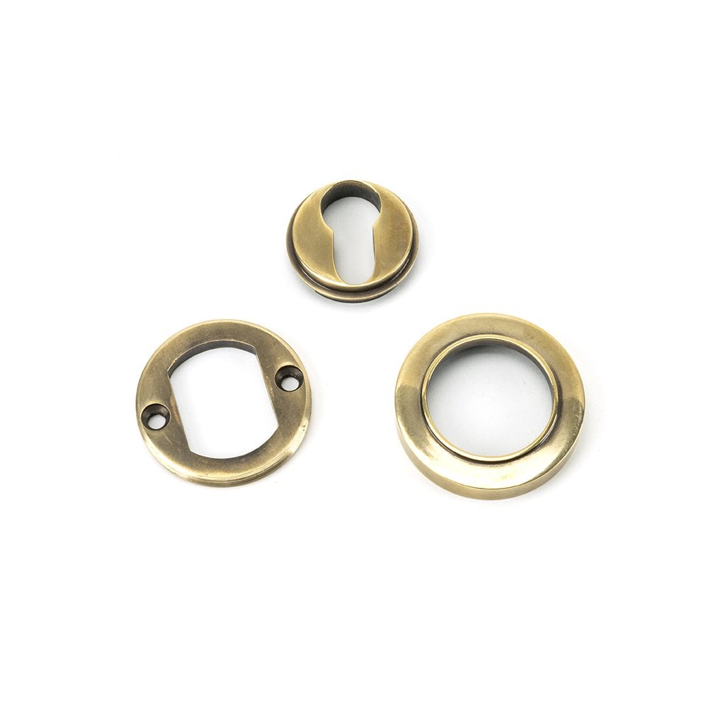 Aged Brass Round Euro Escutcheon