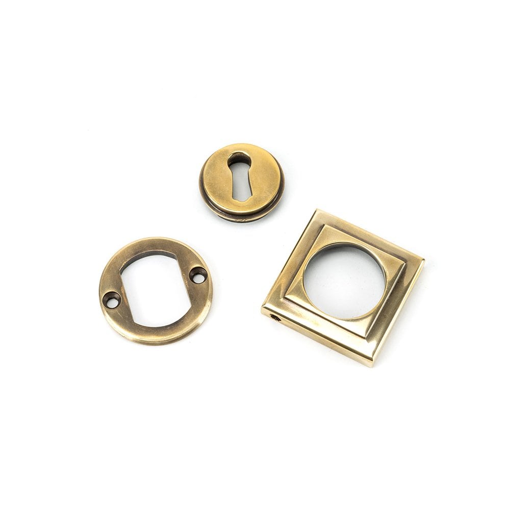 Aged Brass Square Open Escutcheon