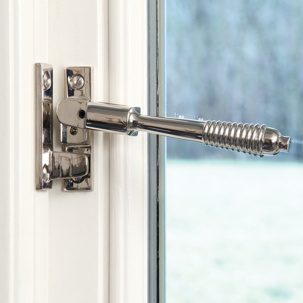Polished Nickel Reeded Night Vent Fastener