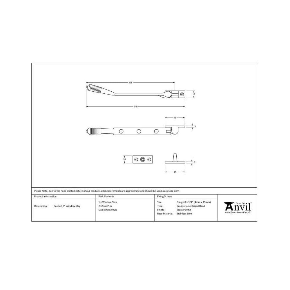 Polished Nickel Reeded Stay