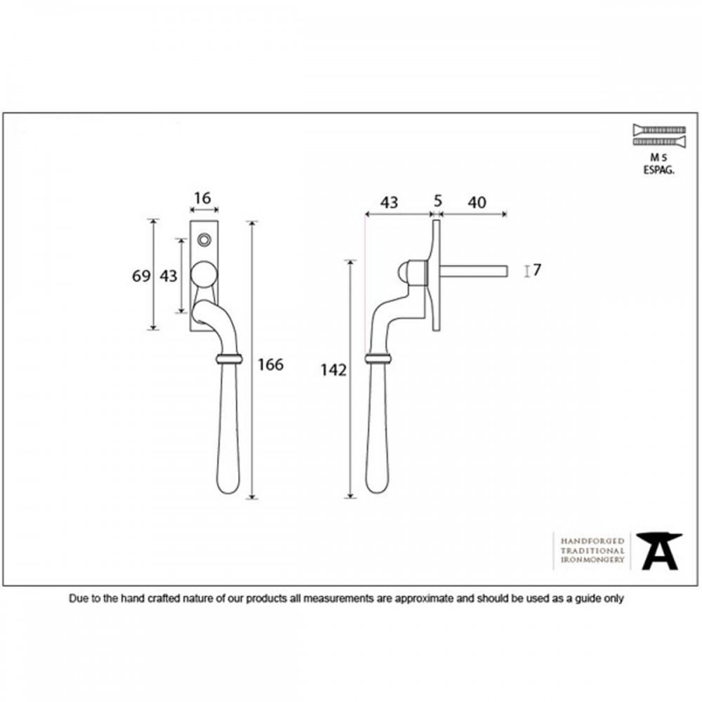 Polished Chrome Newbury Espagnolette Fastener