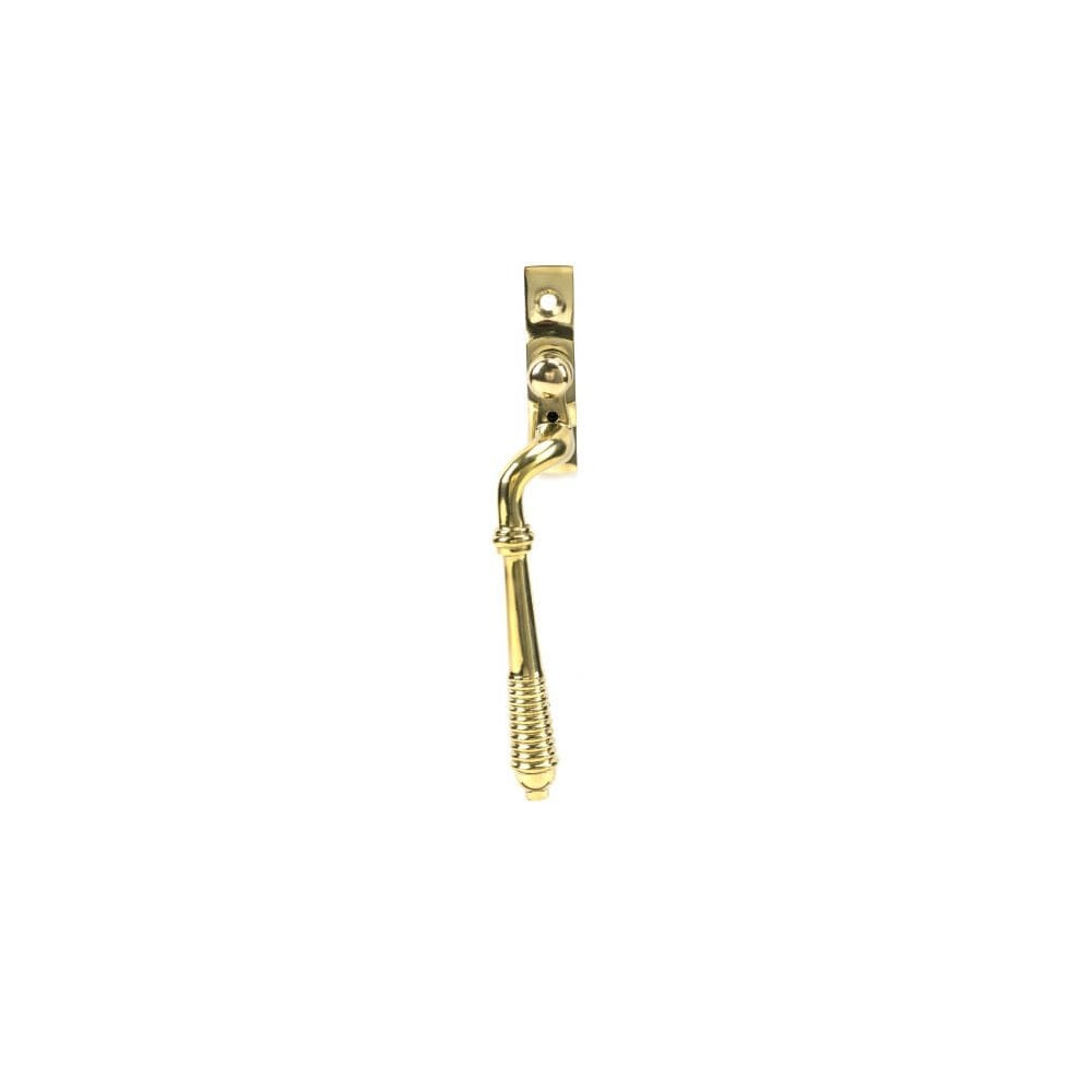 Polished Brass Reeded Espagnolette Fastener