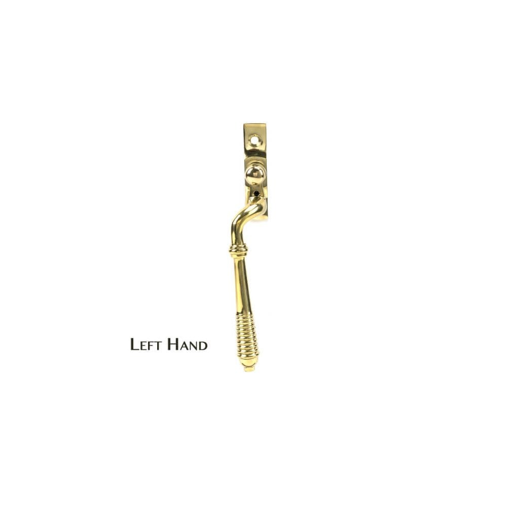 Polished Brass Reeded Espagnolette Fastener