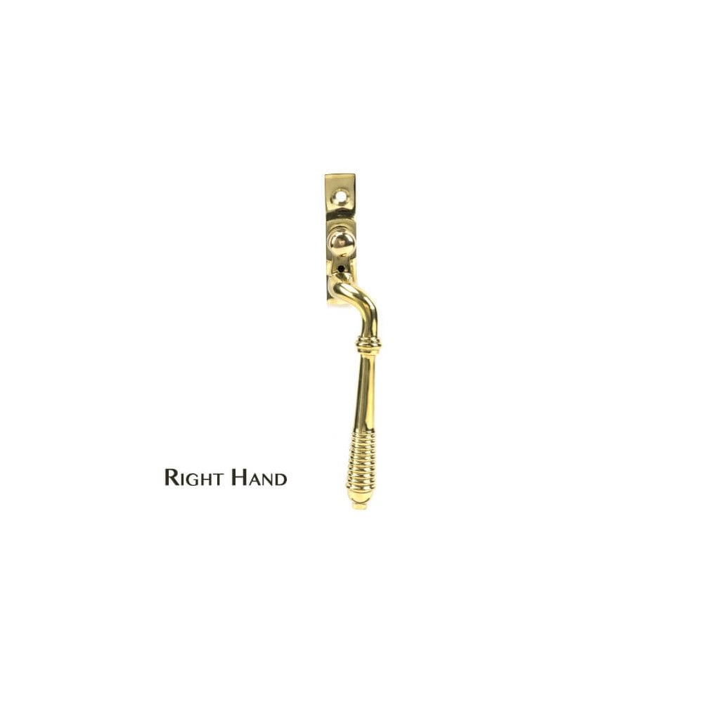 Polished Brass Reeded Espagnolette Fastener