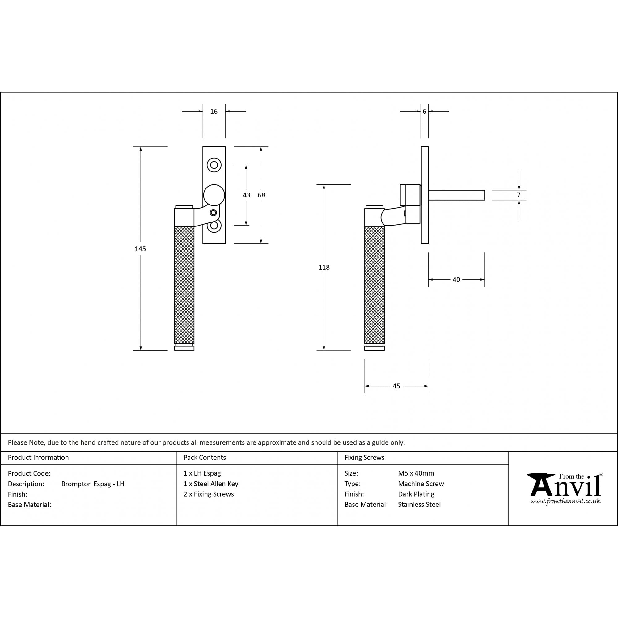 Aged Brass Brompton Espagnolette Fasteners