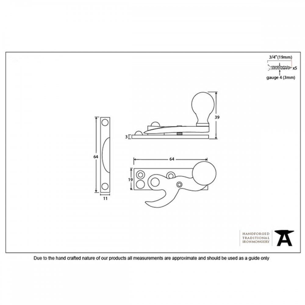 Prestbury Polished Nickel Sash Hook Fastener