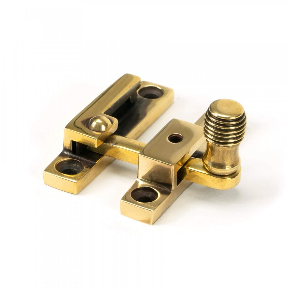 Aged Brass Beehive Quadrant Sash Fastener - Narrow