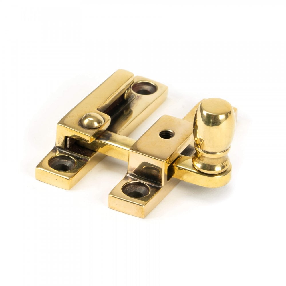 Aged Brass Mushroom Quadrant Sash Fastener - Narrow