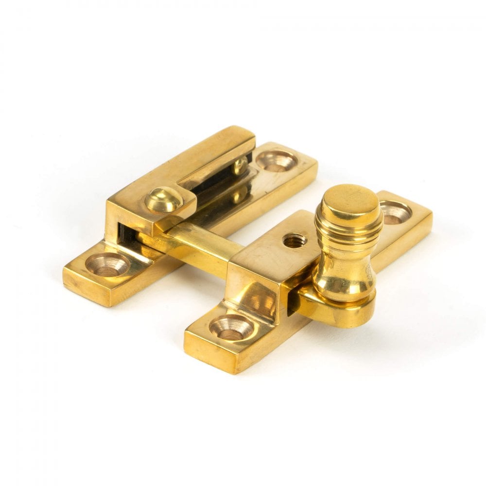 Polished Brass Unlacquered Prestbury Quadrant Sash Fastener - Narrow