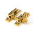 Polished Brass Unlacquered Beehive Quadrant Sash Fastener - Narrow