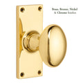 Oval Knob on a Short Latch Backplate