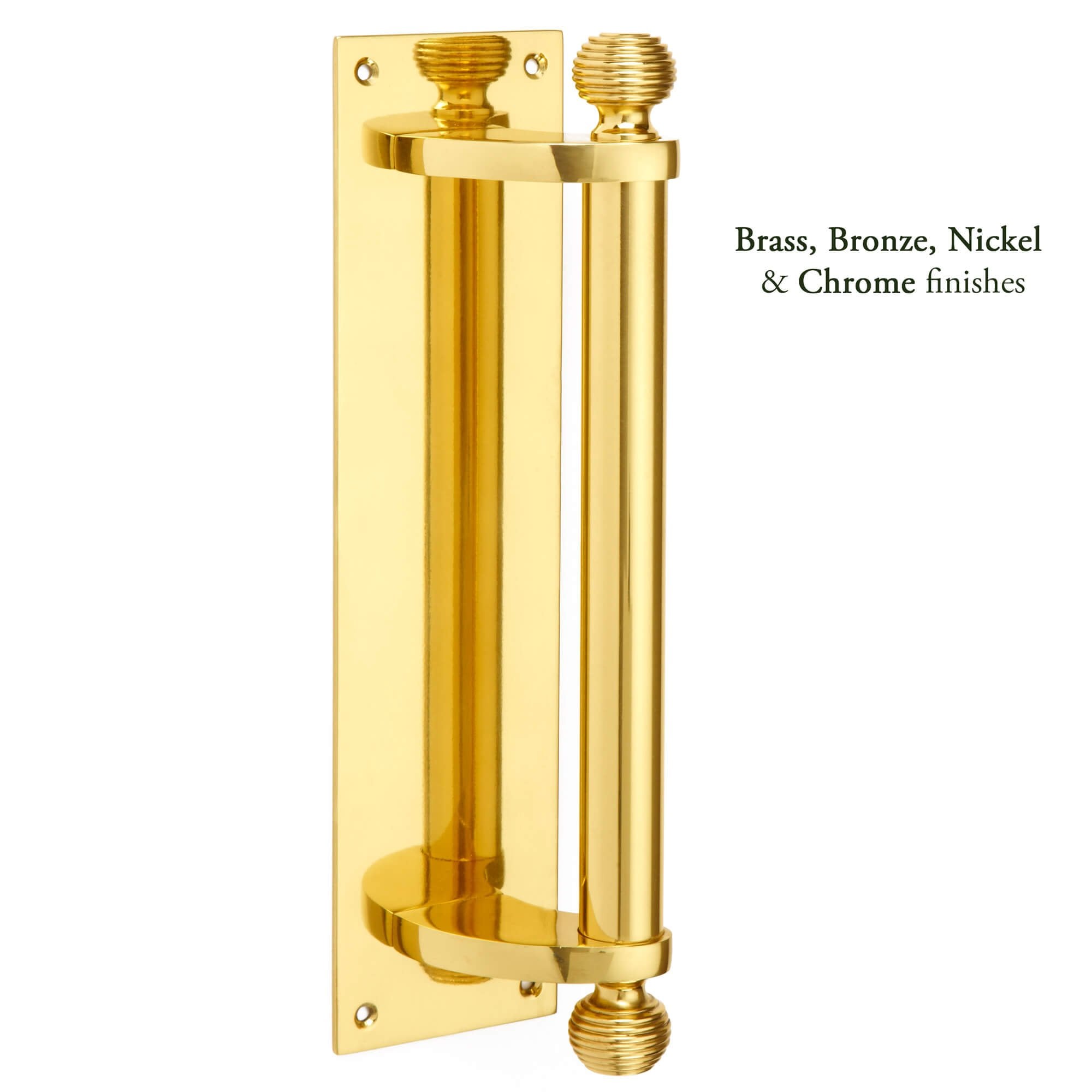 Reeded Finials Pull Handle on Plate