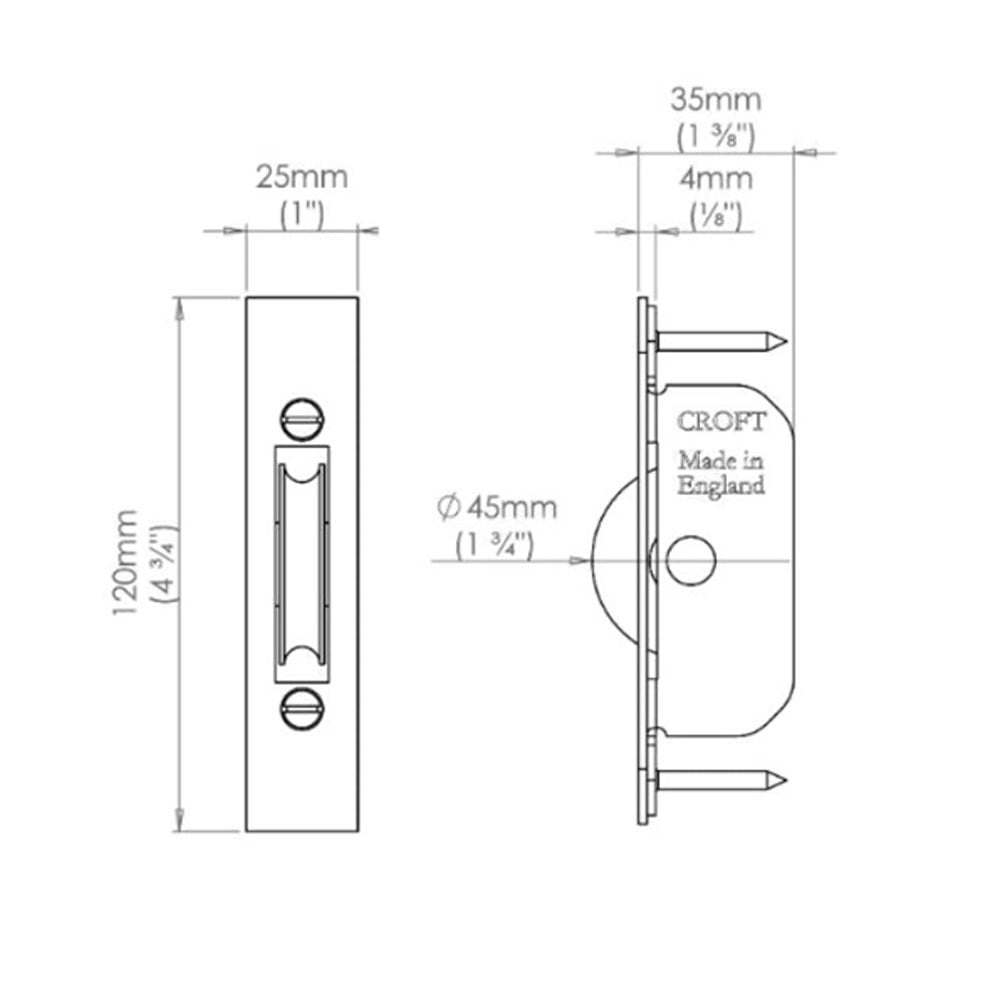 Square Edge Sash Pulley