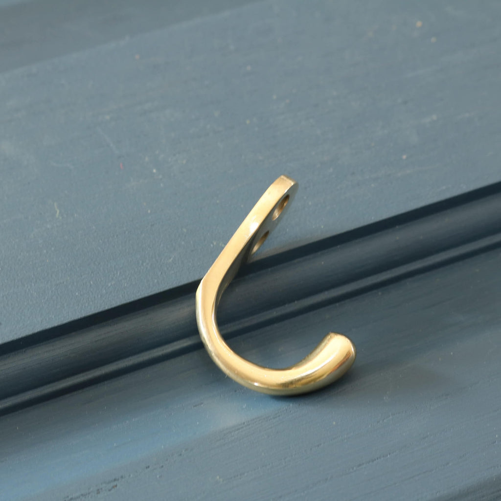 Unlacquered Brass Single Robe Hook