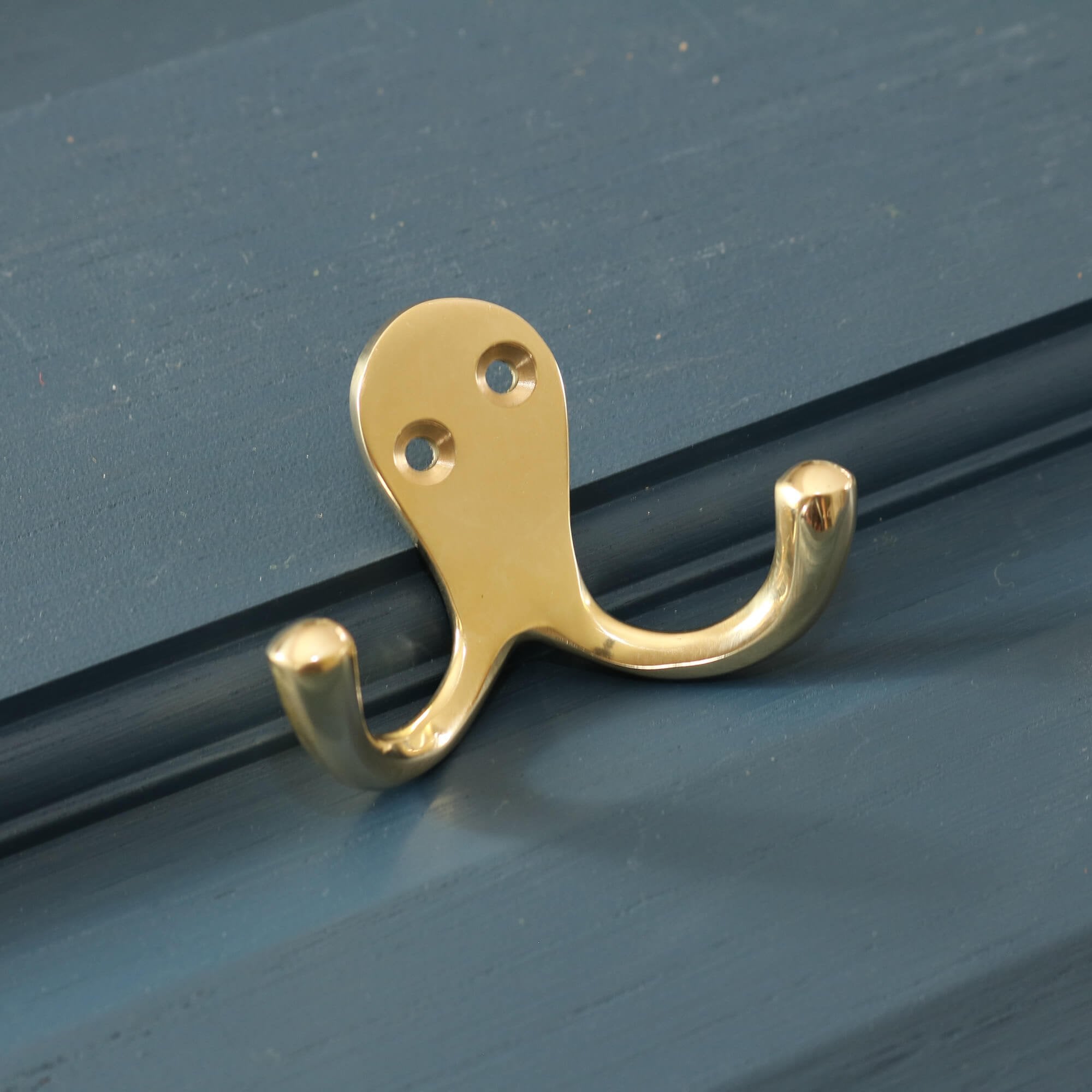 Unlacquered Brass Double Robe Hook