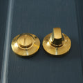 Bathroom Privacy Set on Plain Covered Rose - Unlacquered Brass