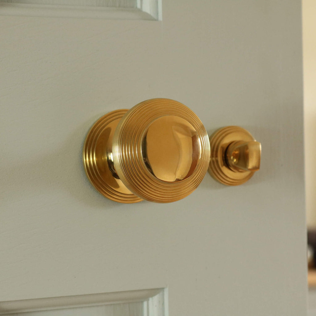 Hatton Unlacquered Brass Reeded Door Knob