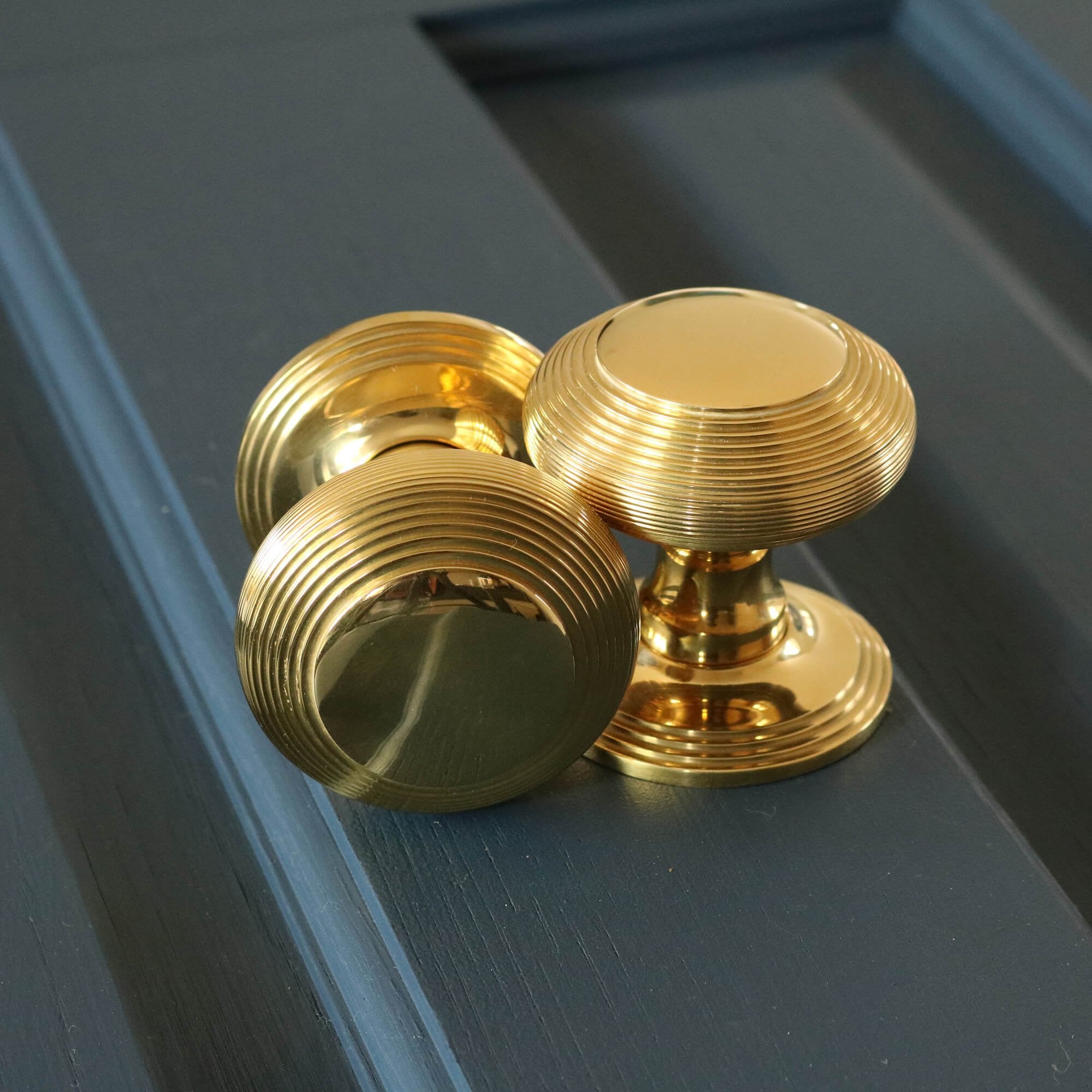 Hatton Unlacquered Brass Reeded Door Knob